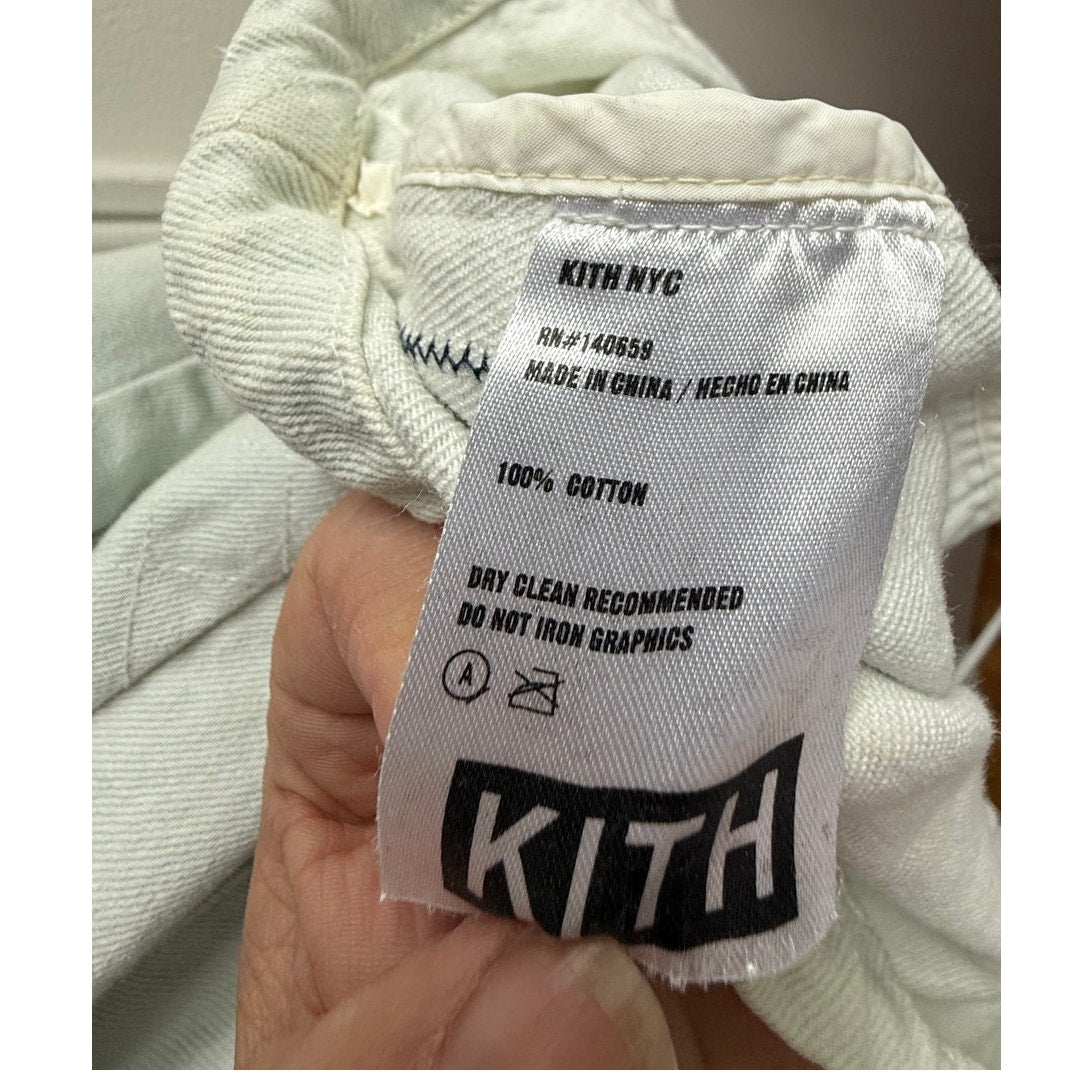 Kith Denim Hooded Anorak Jacket Mint Light Wash Size Large EUC Fishtail Parka