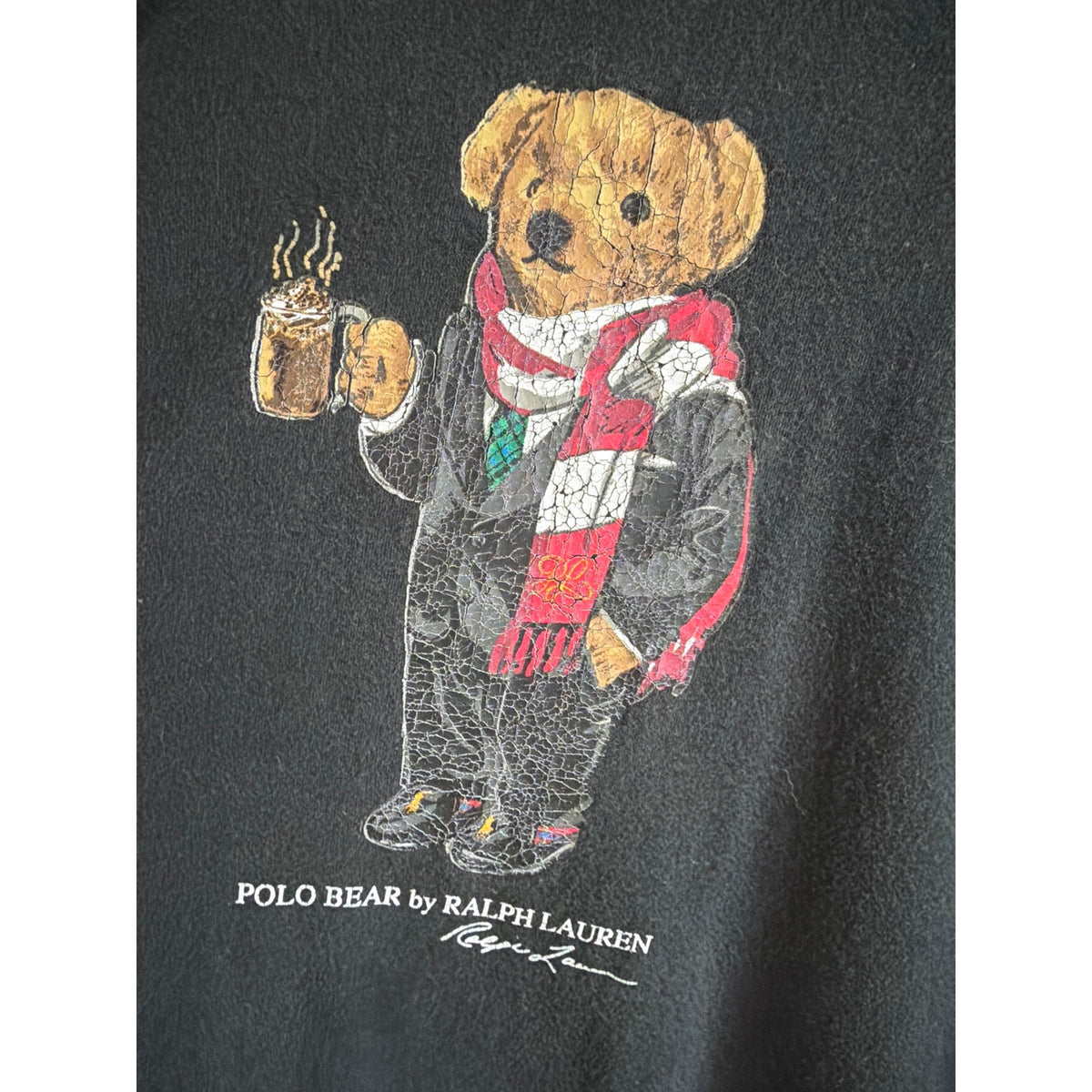 Vintage Polo Ralph Lauren Bear Graphic Long Sleeve Shirt - Size Medium