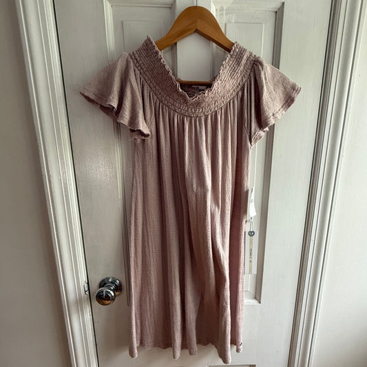 O'Neill Women's Off-The-Shoulder Smocked Gauze Dress - Blush Pink - Size Small - NWT