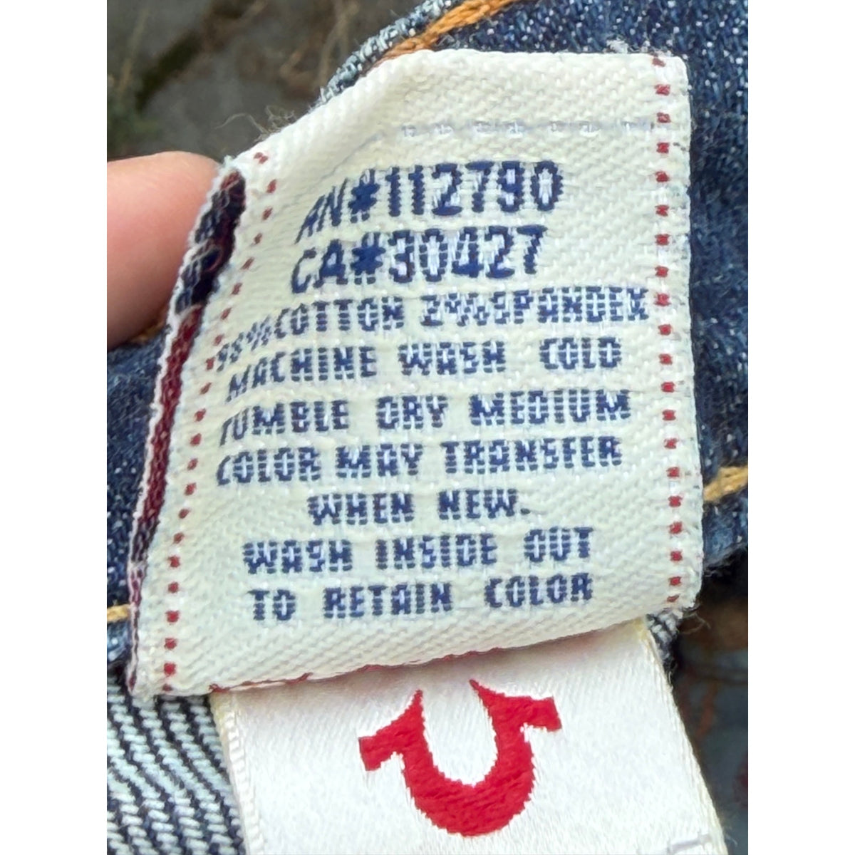 Vintage True Religion Skinny Jeans Flap Pocket Made in USA Blue 27