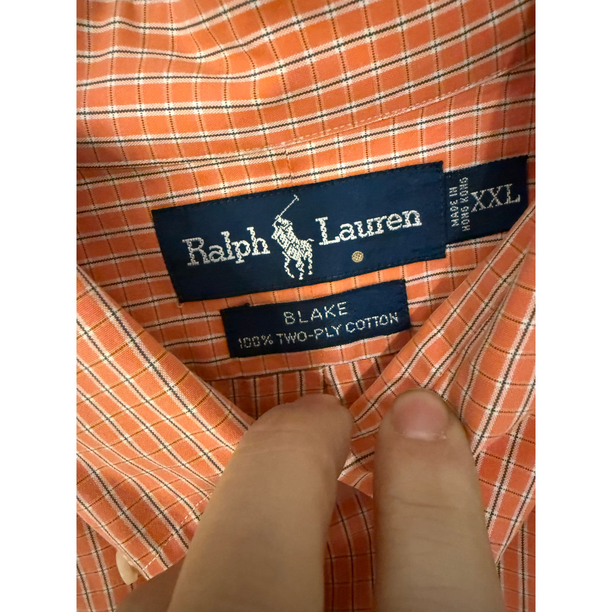 Classic Ralph Lauren Men's Orange Check Shirt - XXL