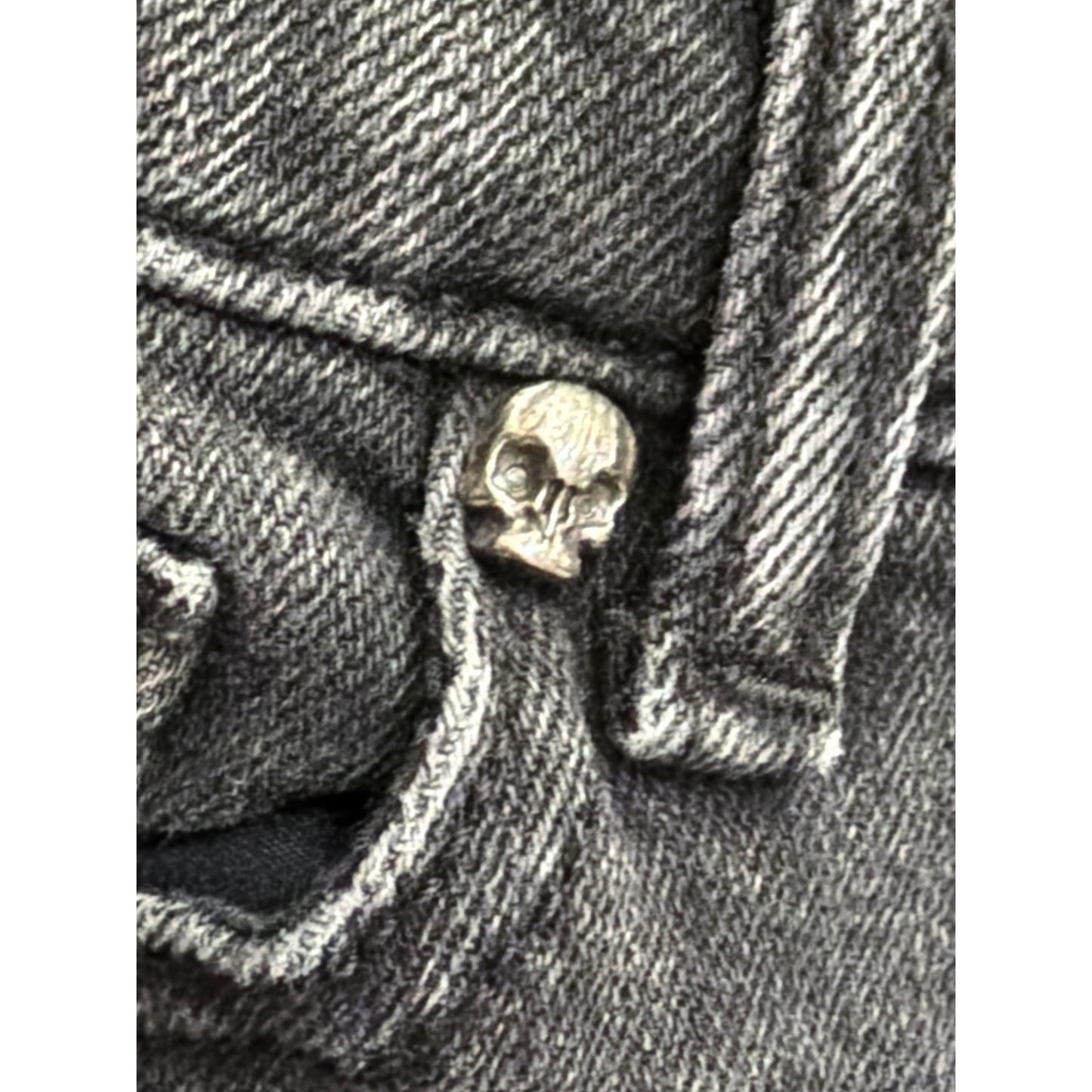 Zadig & Voltaire Size 26 Skull Button Black Mid Rise Skinny Jean