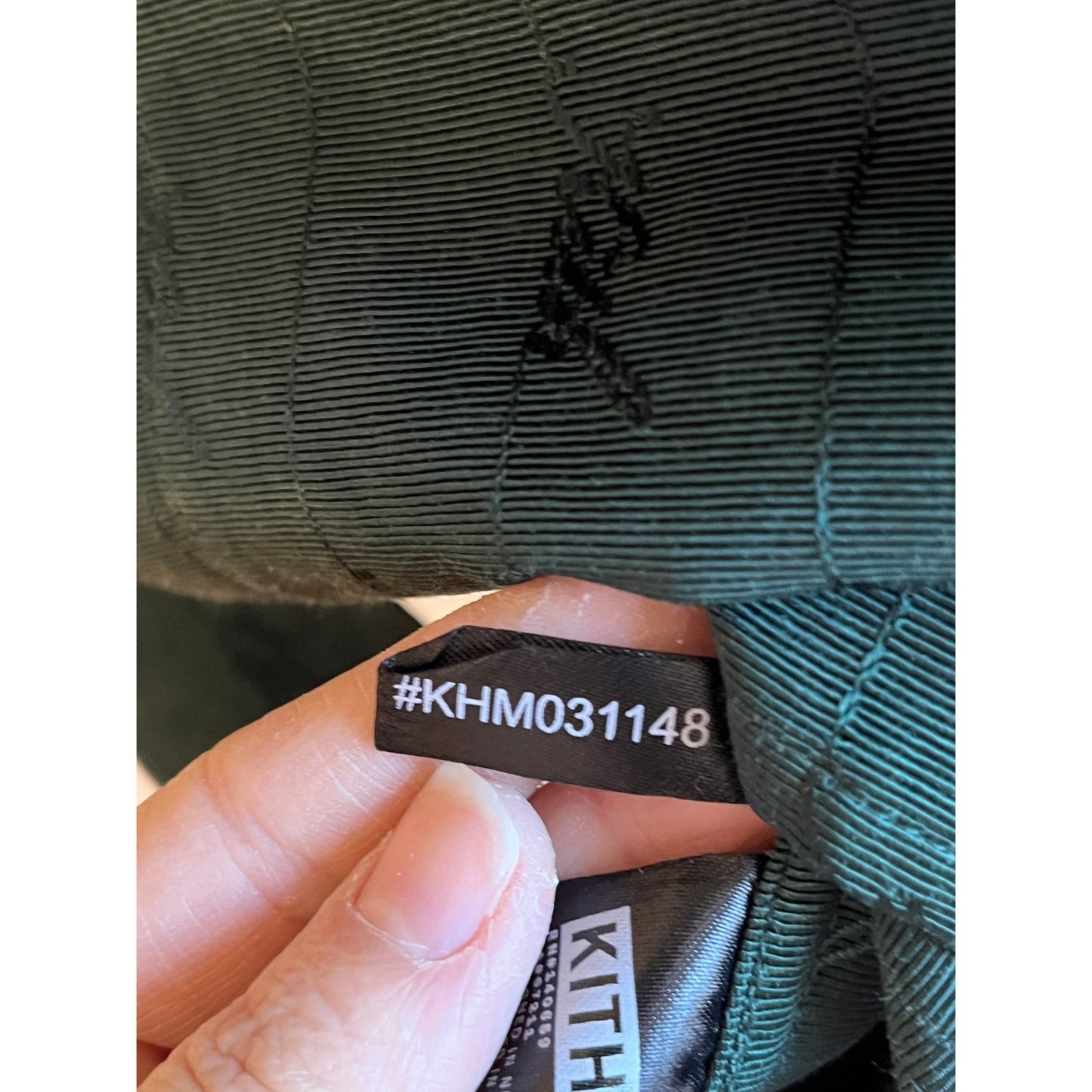 KITH Monogram Script Logo Button Up Shirt | Dark Green Cotton Viscose | Medium