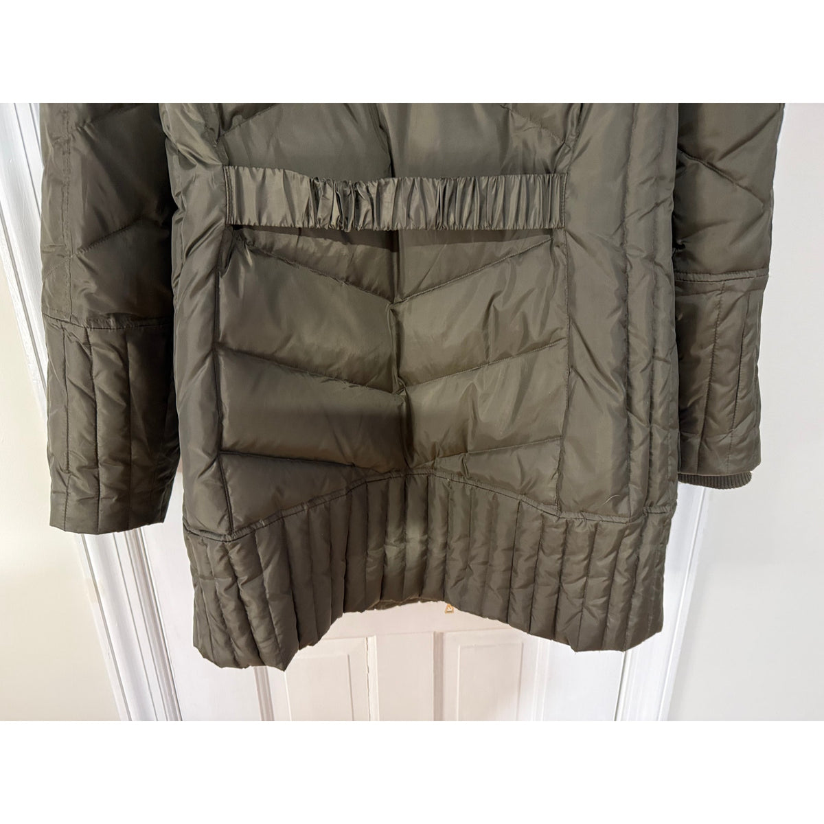 Sam Edelman Brown/Green Quilted Down Anorak Women's Brown Large Excellent Condition
