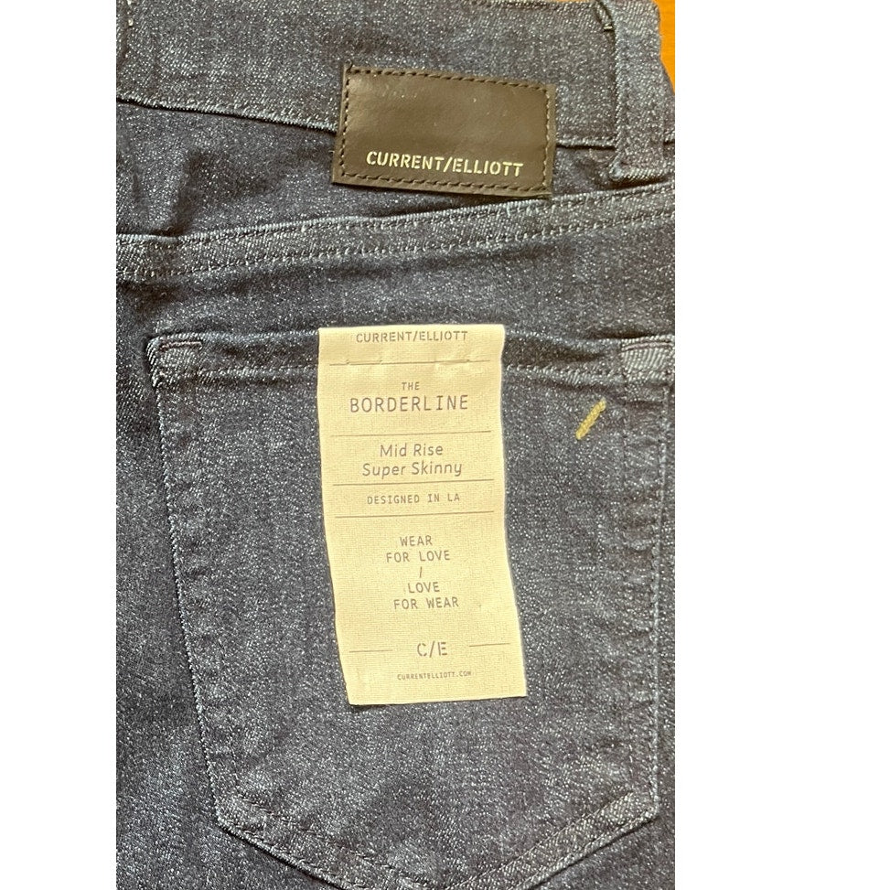 Current/Elliott The Borderline Mid Rise Super Skinny Jeans Size 31 NWT