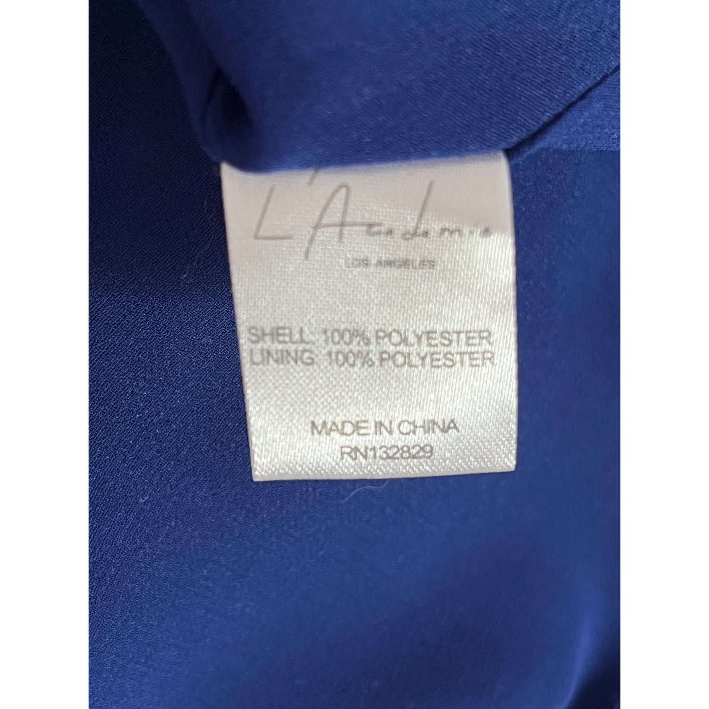 ✨ L'Academie The Wrap Blouse in Navy Blue | Satin Luxe Sz S | Revolve✨
