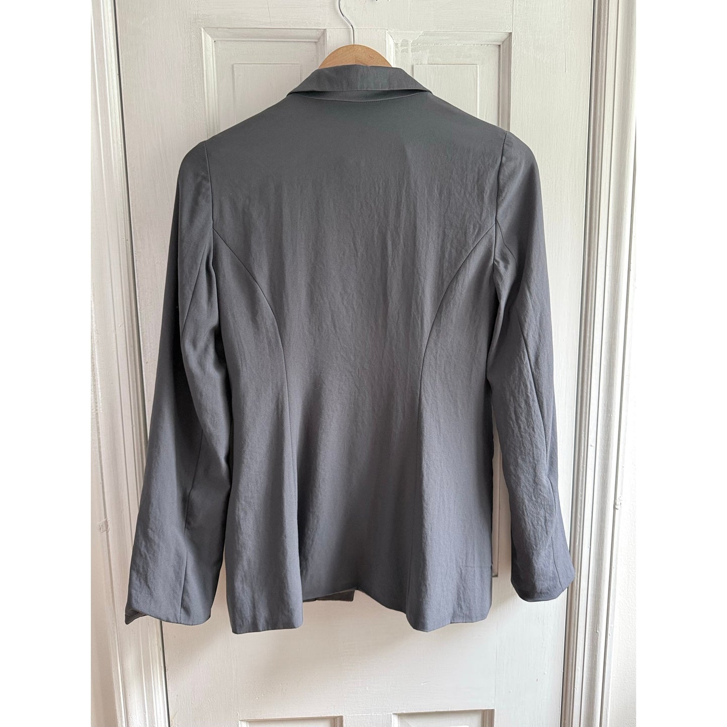 Free People Size 2 Heather Charcoal Gray Structured Tailored Blazer Jacket EUC