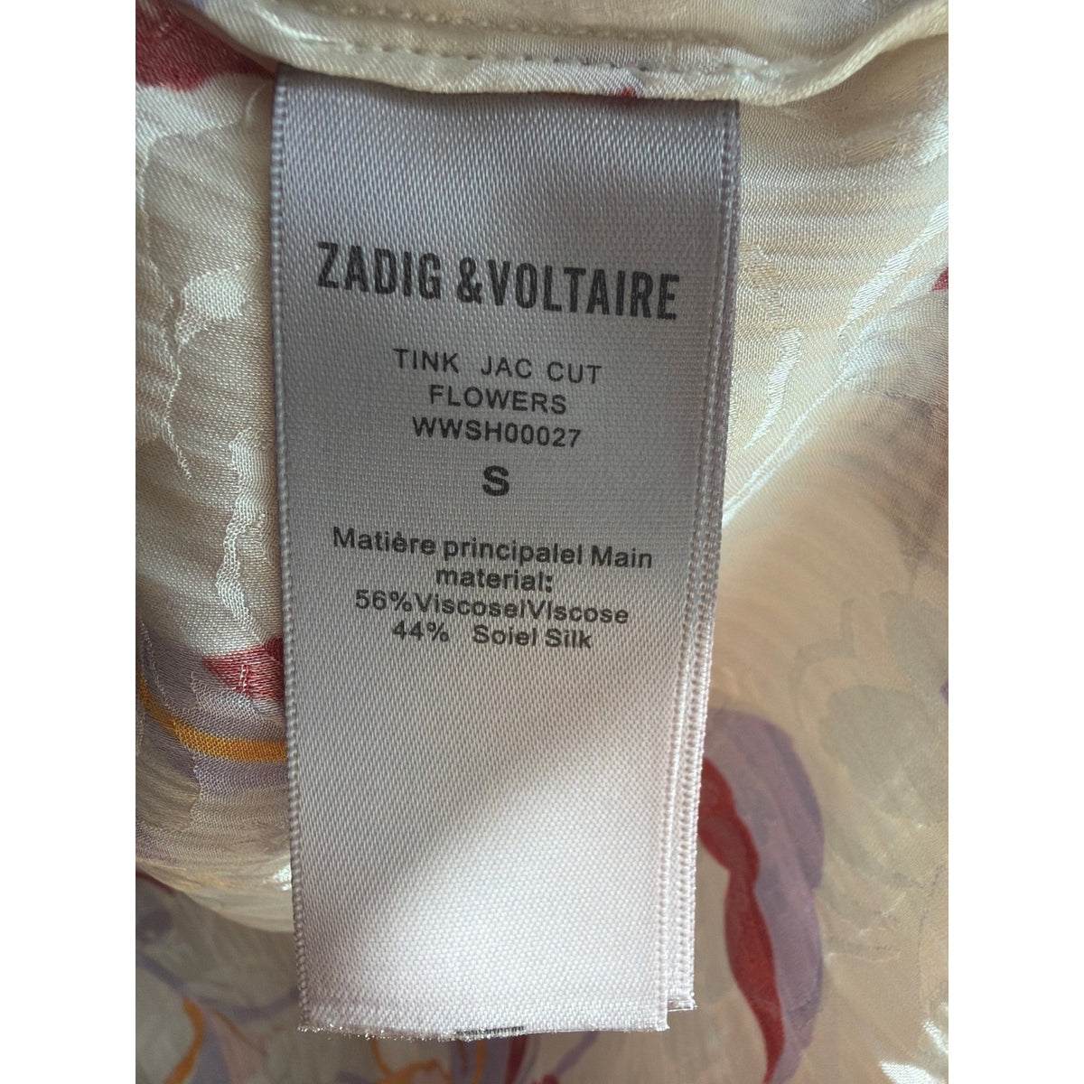 Zadig & Voltaire Tink Jac Cut Flowers Silk-Blend Blouse Small
