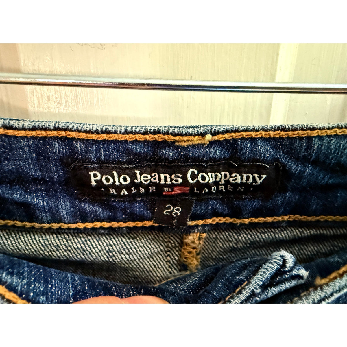 Vintage Polo Jeans Co Ralph Lauren Stretch Denim Mini Skirt Size 28 EUC