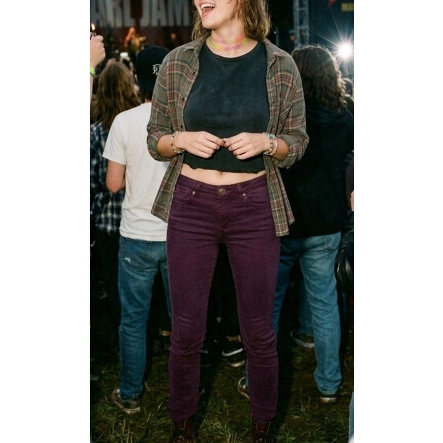 Vintage 90s Paige Purple Skinny Jeans Size 27 EUC High Quality Denim