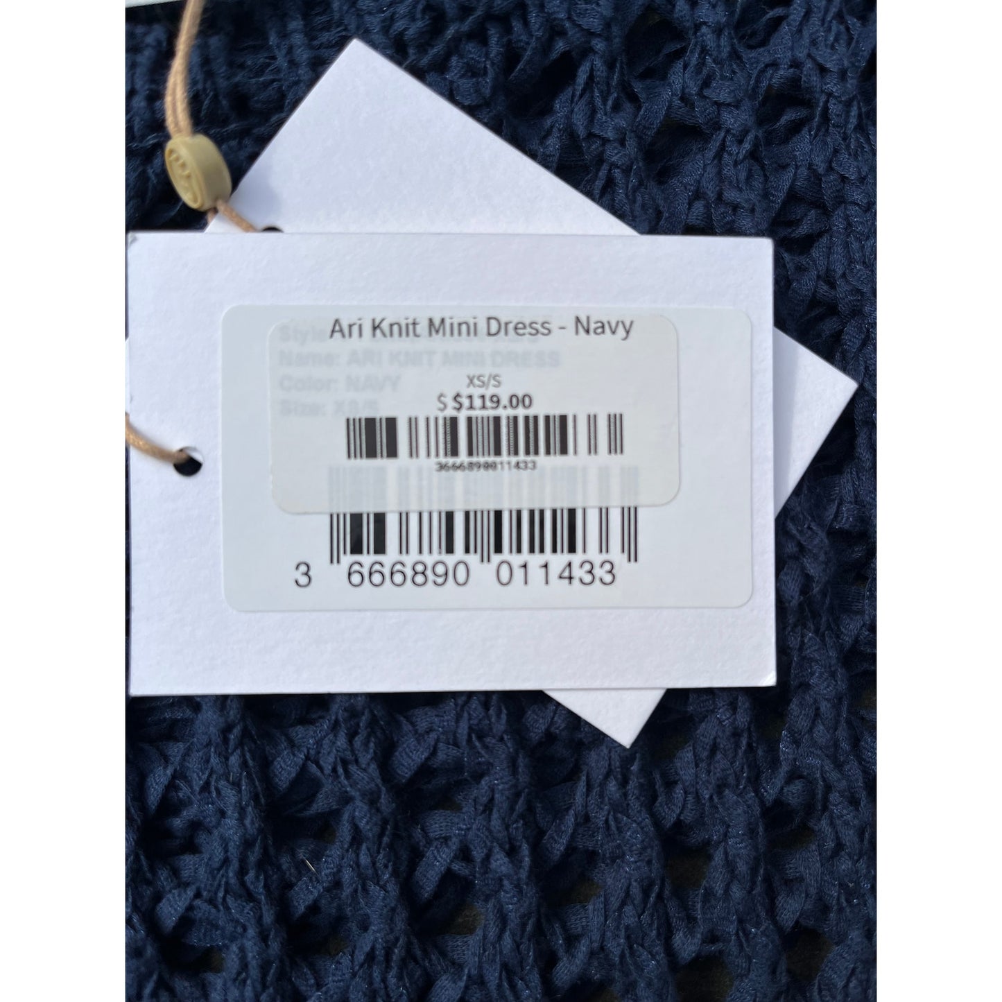 NWT The Frankie Shop Ari Knit Mini Dress Navy XS/S Crochet Cover Up Sold Out