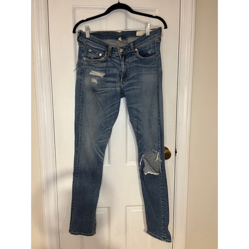 Rag and Bone Skinny Distressed Blue Jeans Size 30
