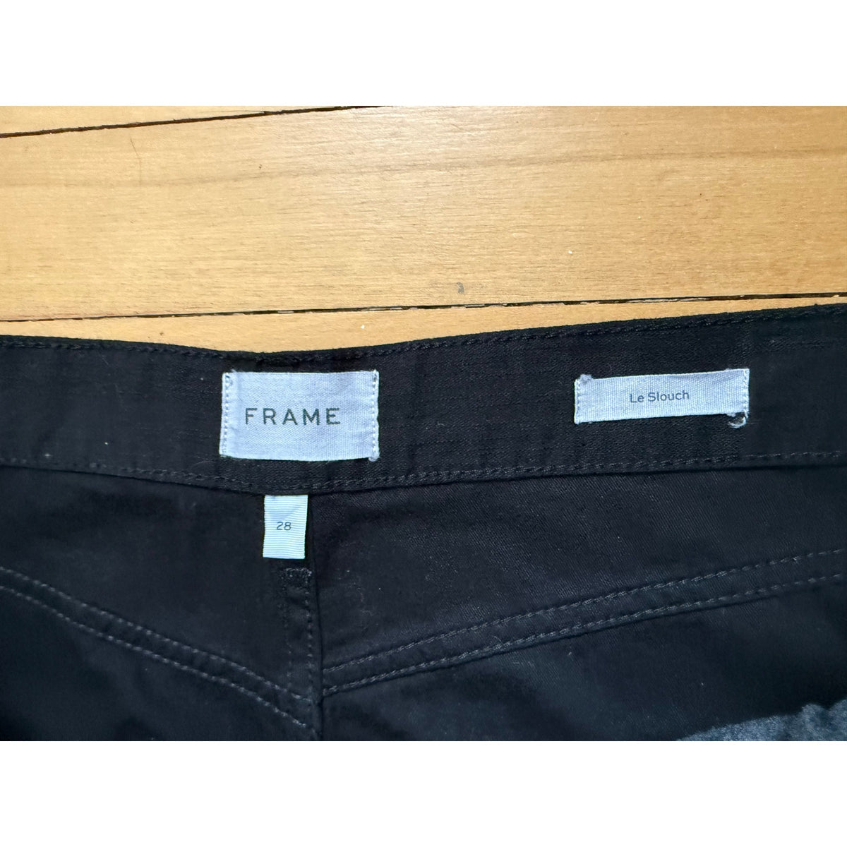 Frame Le Slouch Double Knee Utility Jeans Washed Noir Black Size 27 EUC
