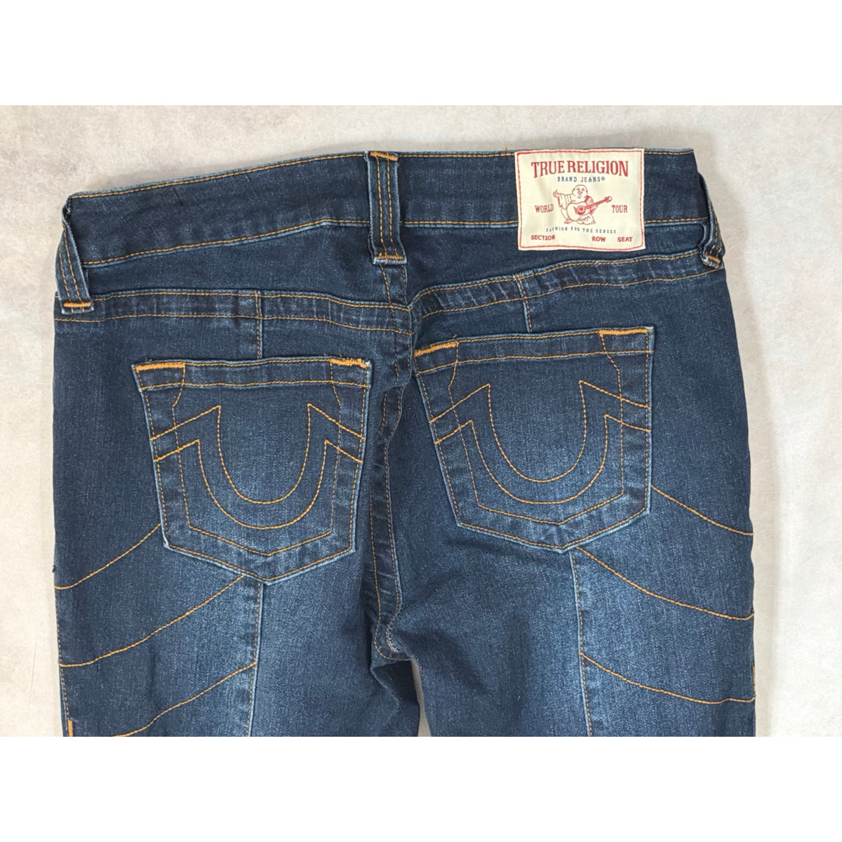 True Religion Jennie Curvy Mid Rise Super Skinny Jeans Size 28 Dark Wash Stretch
