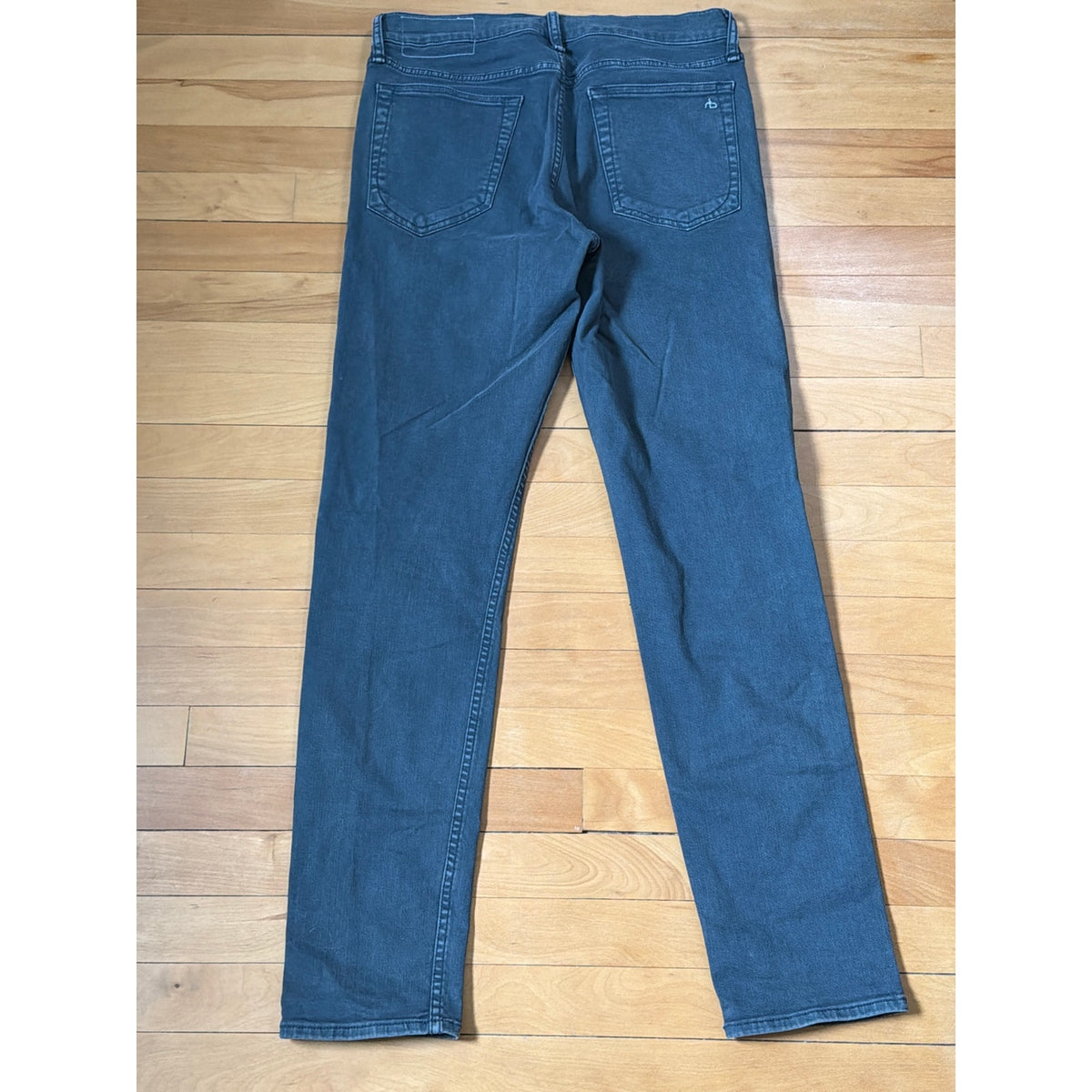 Rag & Bone Size 31x 32L Muted "Teal" Fit High Rise Gray Jeans