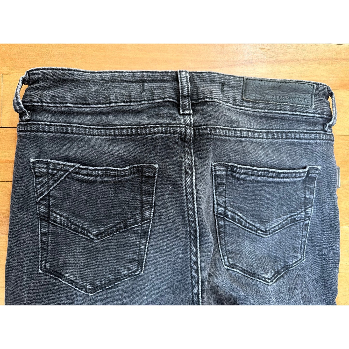 Zadig & Voltaire Size 26 Skull Button Black Mid Rise Skinny Jean