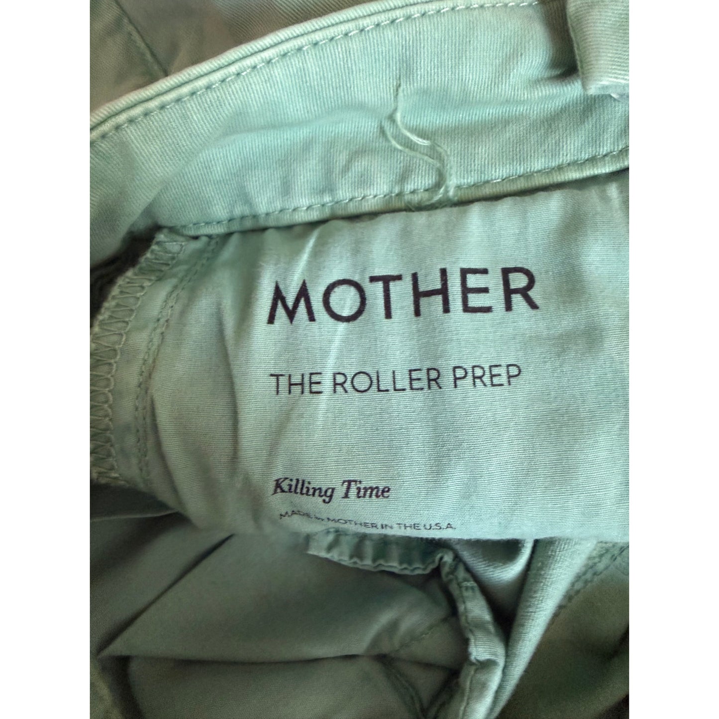 MOTHER The Roller Prep Pants Size 26 | Killing Time Turquoise Mint Green EUC Wide Leg