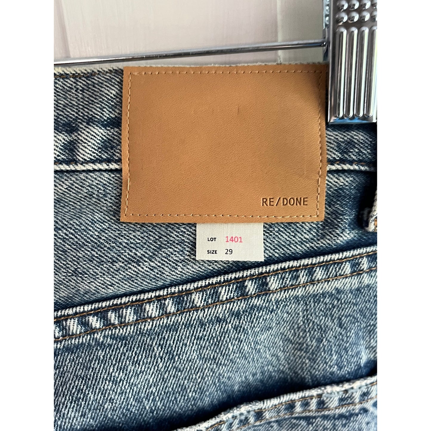 NWT RE/DONE Men's 1401 Straight Jeans - Mid Worn Light Blue 👖✨