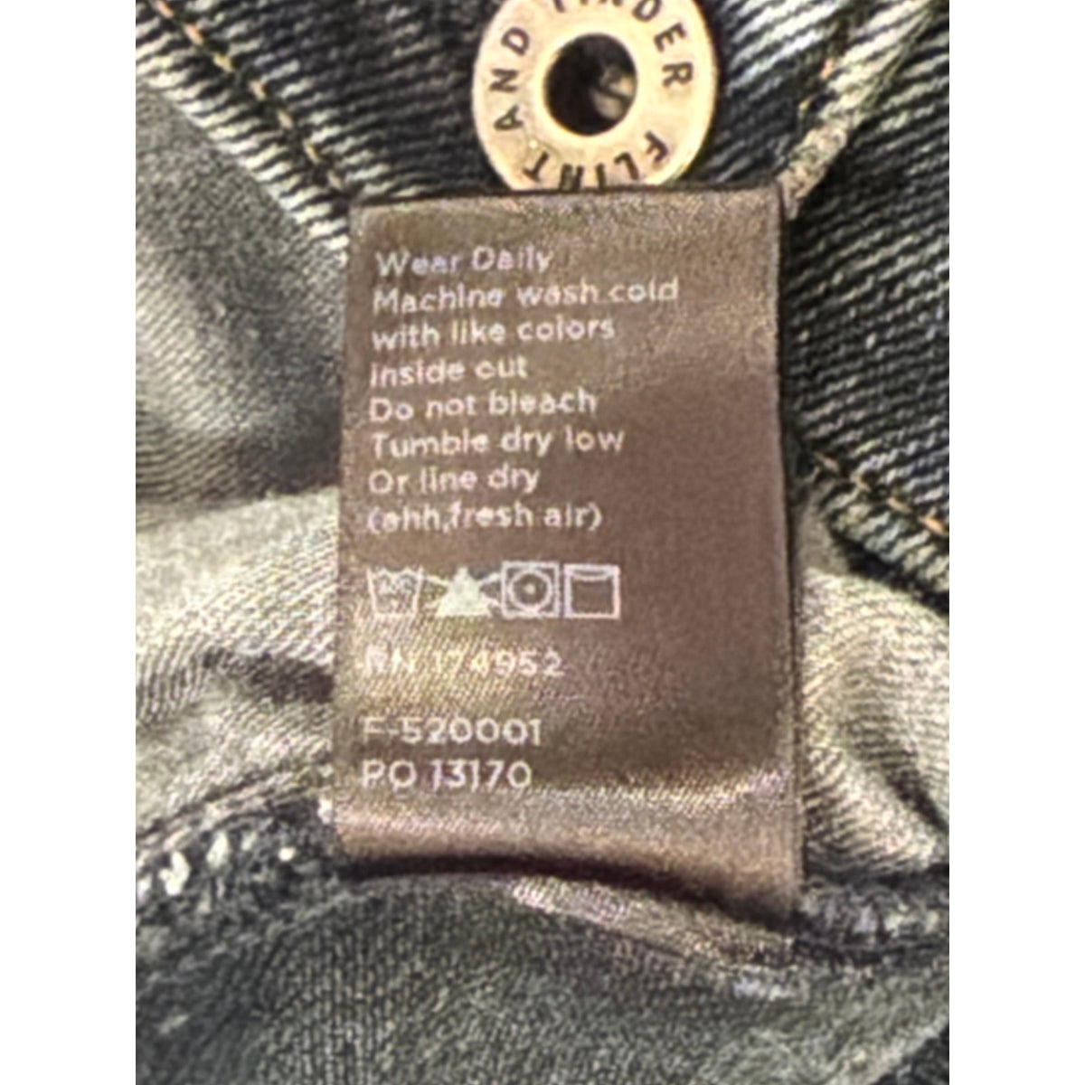 Flint and Tinder Slim Fit Jeans Mens 33x32 Gray Made in USA Huckberry Denim Pant