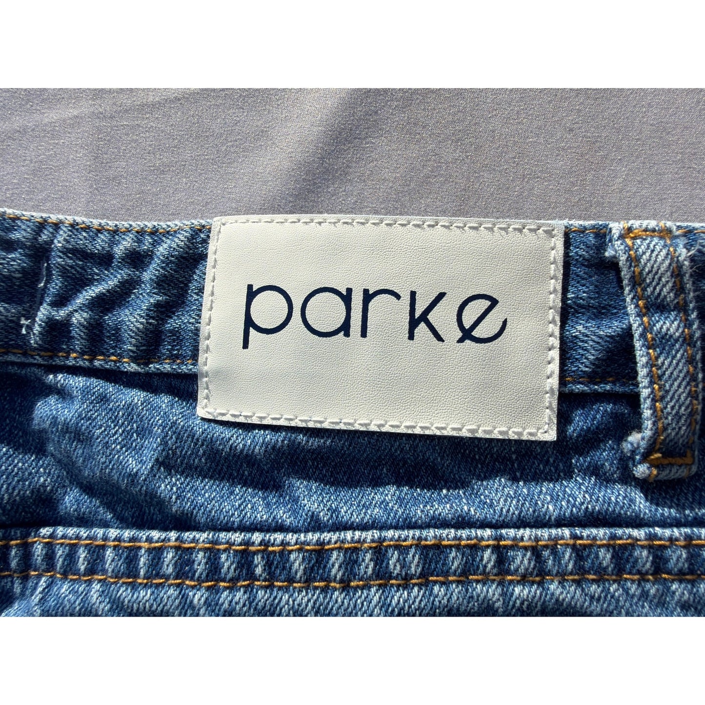 Parke Size 25 High Waist Light Wash Wide Leg Distressed Hem Jeans