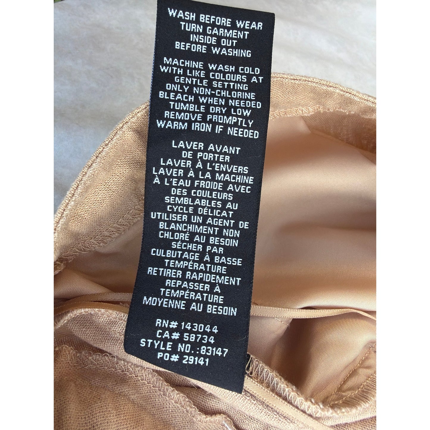 7 For All Mankind Size Medium Linen Tan Pants with White Detailing
