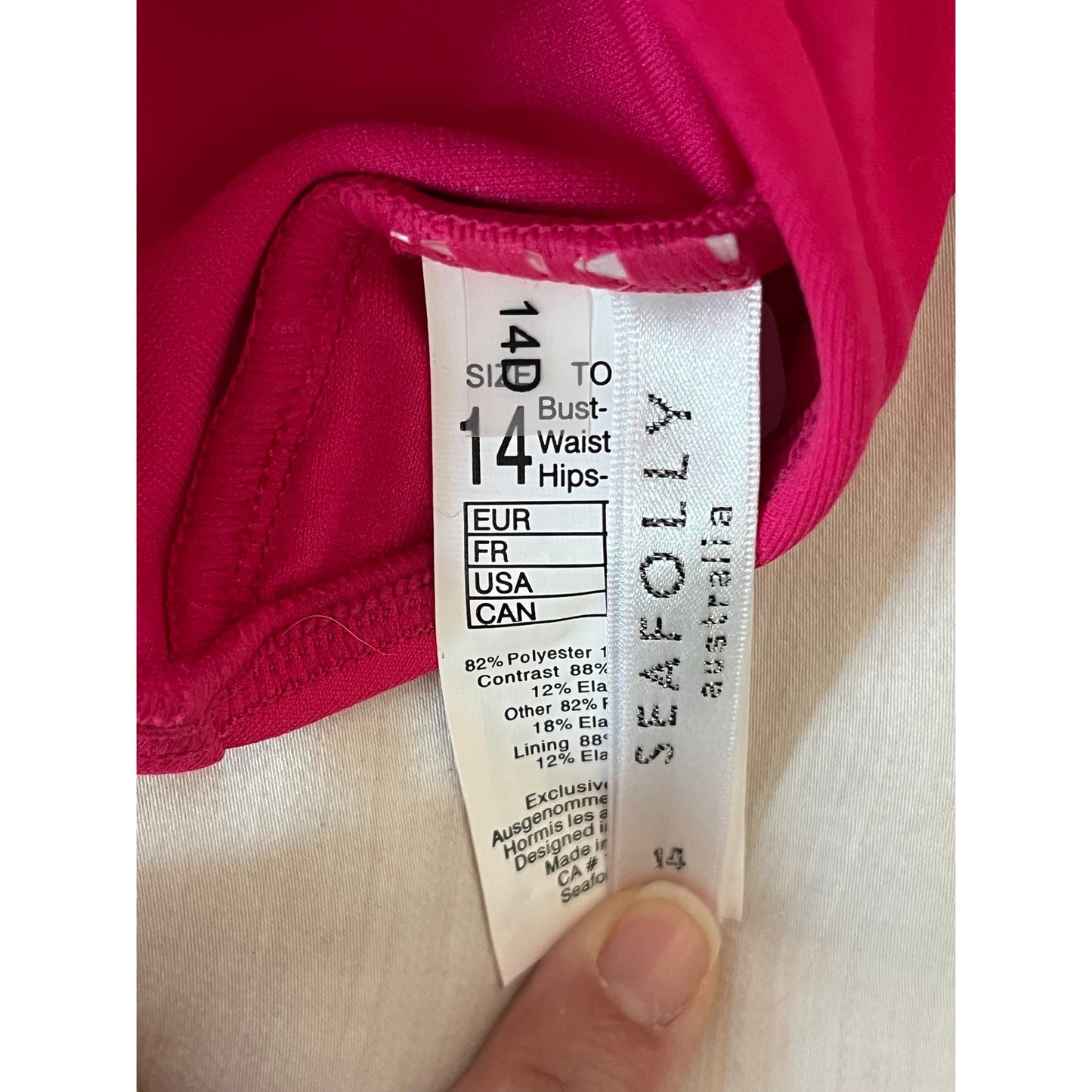 💖 Seafolly Goddess Pleated Molded D-Cup Maillot, Sz US 10, AU 14