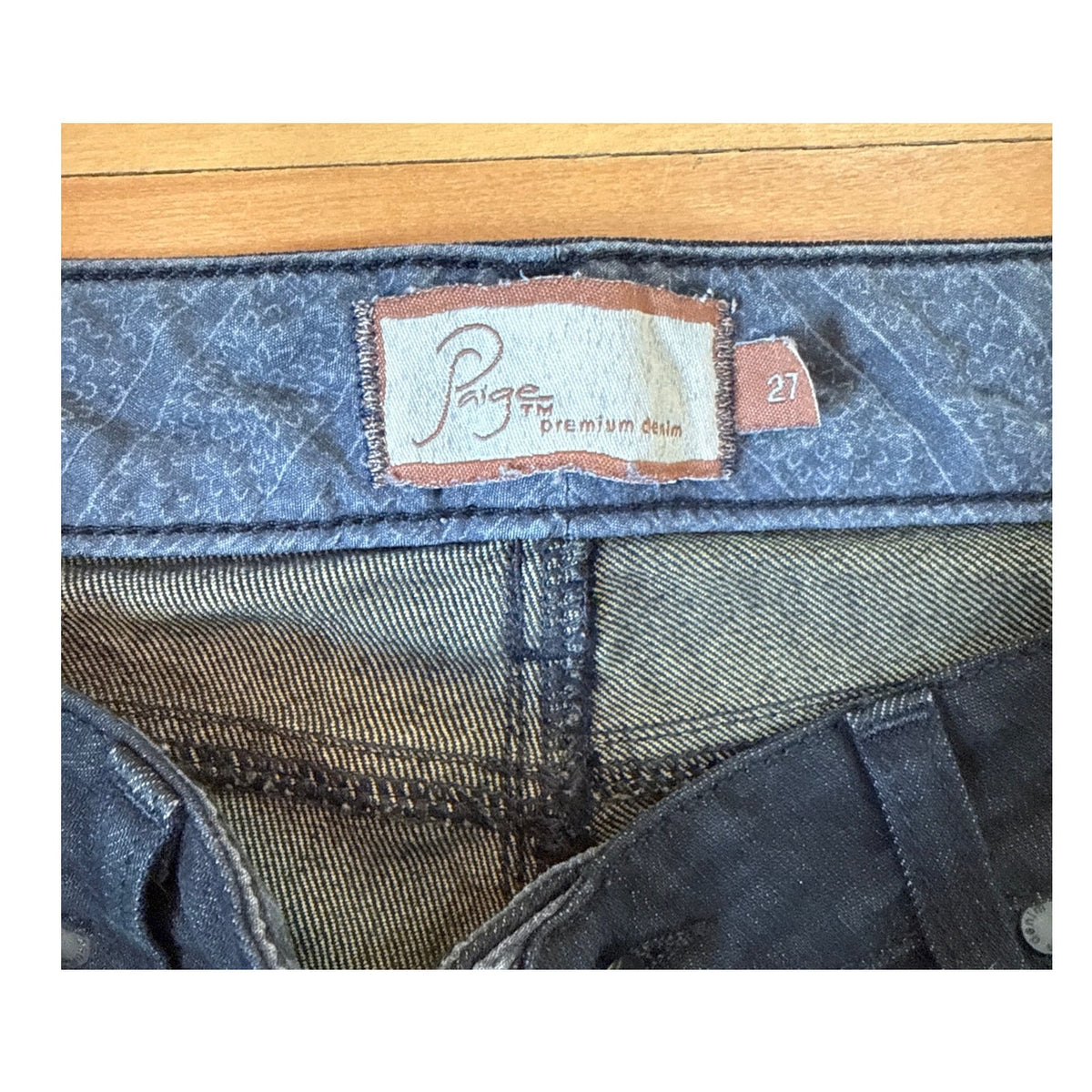 Vintage PAIGE Skyline Ankle Peg Jeans 27 Dark Black Wash USA