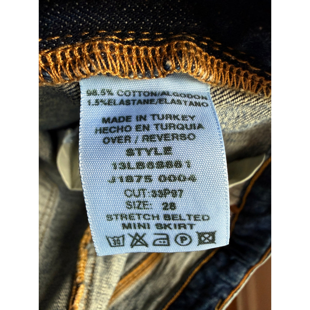 Vintage Polo Jeans Co Ralph Lauren Stretch Denim Mini Skirt Size 28 EUC