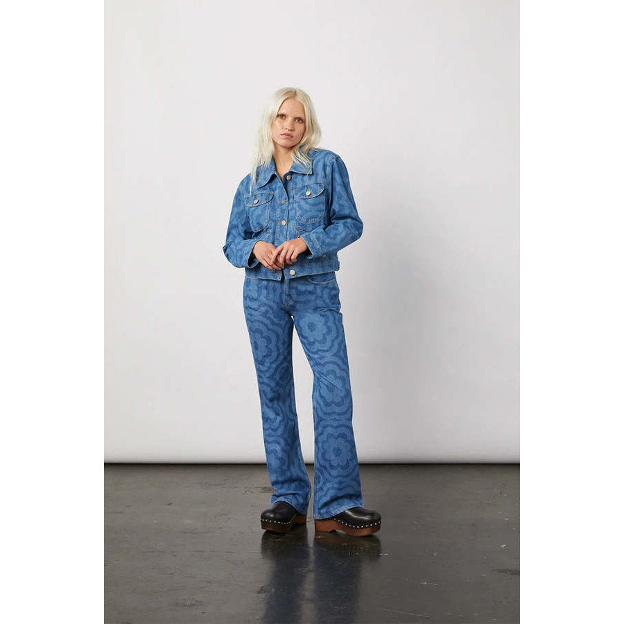 🌸 Damson Madder Dionne Floral Embroidered Denim Jacket US 4 🌸