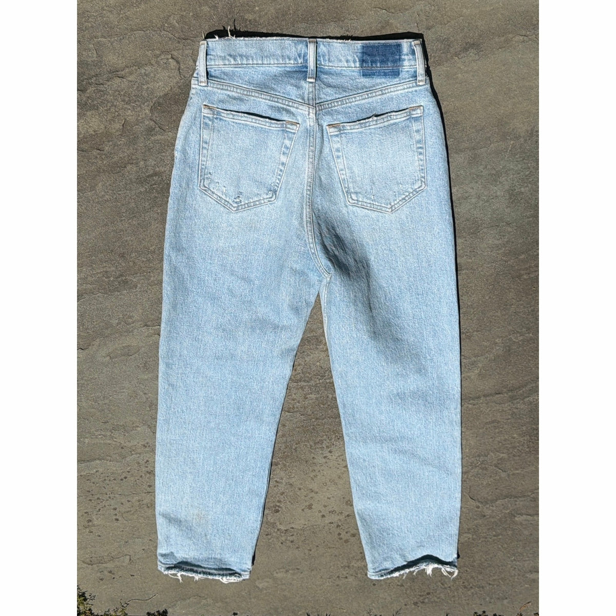 Abercrombie Curve Love High Rise Dad Jeans Acid Wash Distressed 27