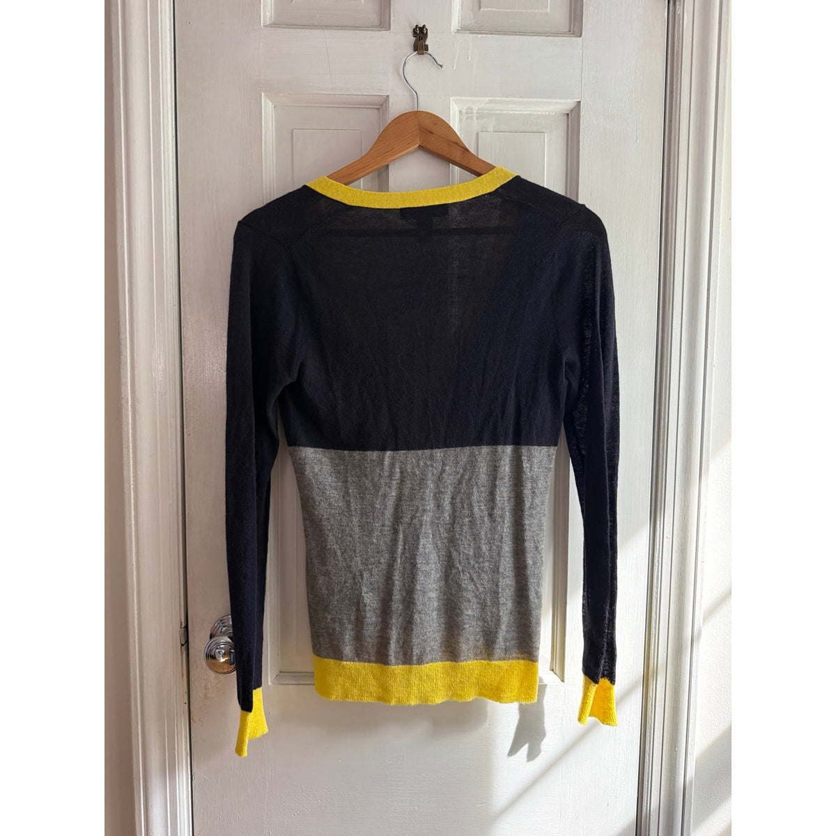 Banana Republic Italian Yarn Alpaca Wool Blend Colorblock Cardigan Sweater XS