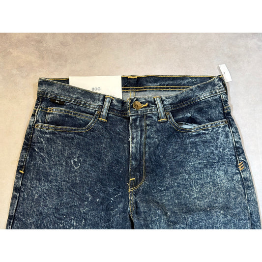 NWT BDG Retro Acid Wash Slim Straight Denim Blue Jeans Size 30