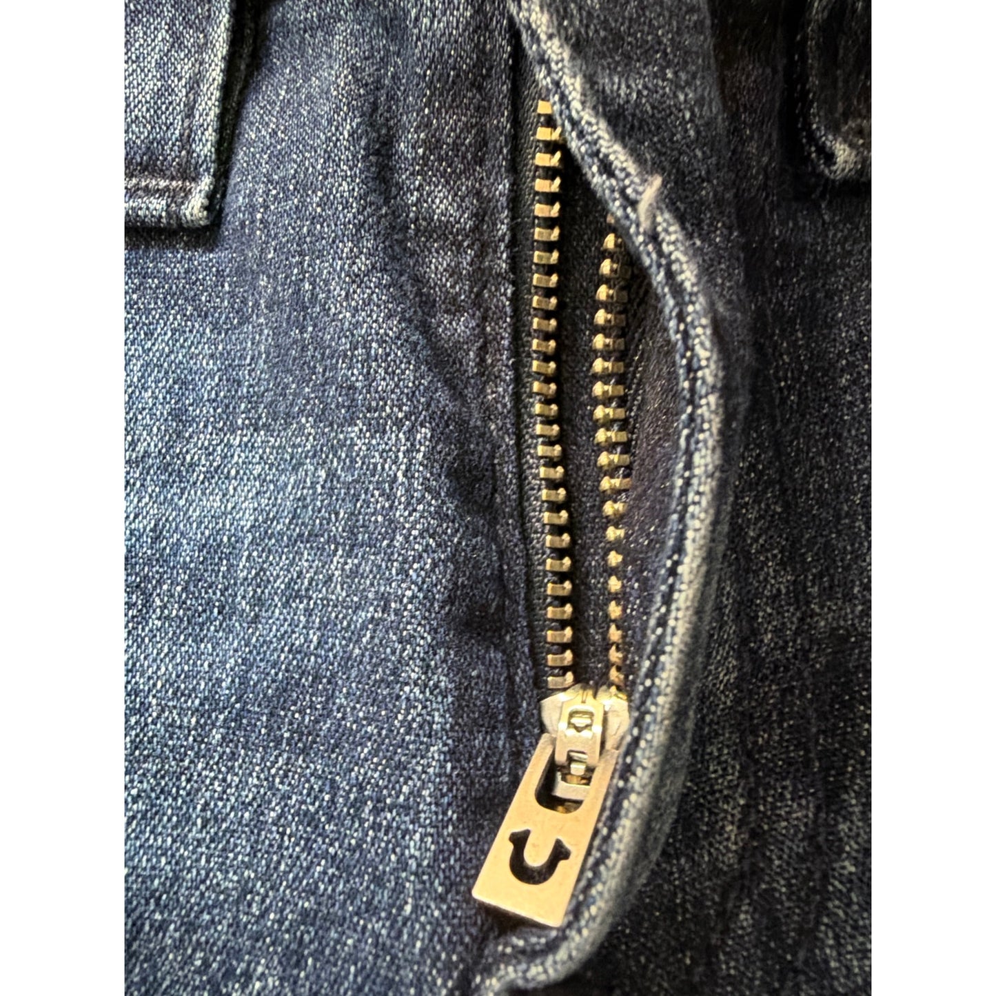 True Religion Size 25 Jennie Mid Rise Super Skinny Dark Wash Cuffed Jeans