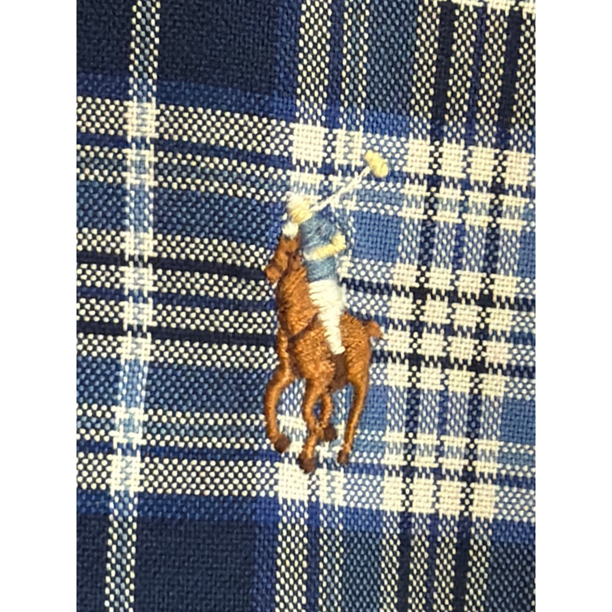 Polo Ralph Lauren Plaid Gold Brown Medium Button Down Flannel Shirt