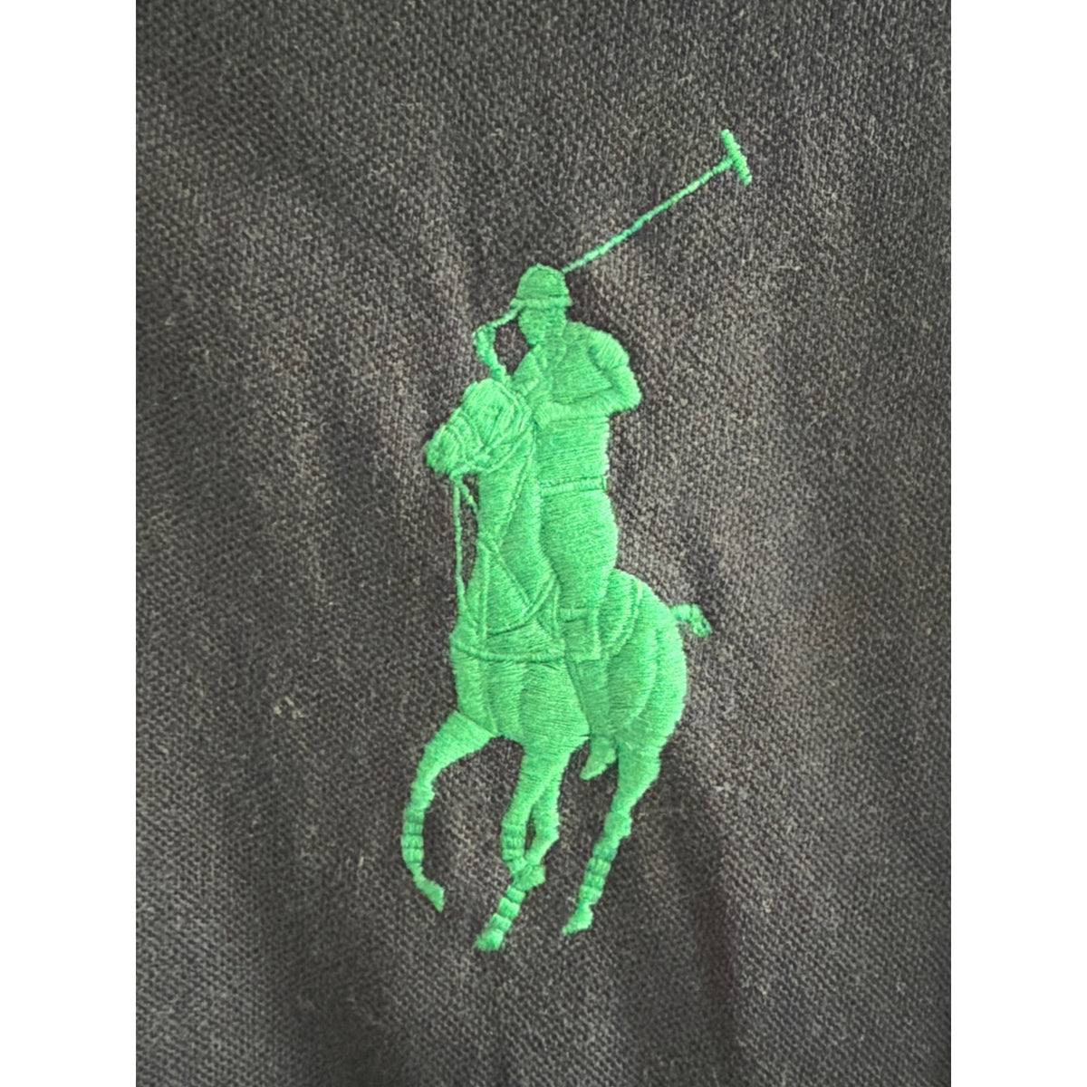VINTAGE Polo Ralph Lauren Black Polo Shirt Green Men's Big Pony Size XXL