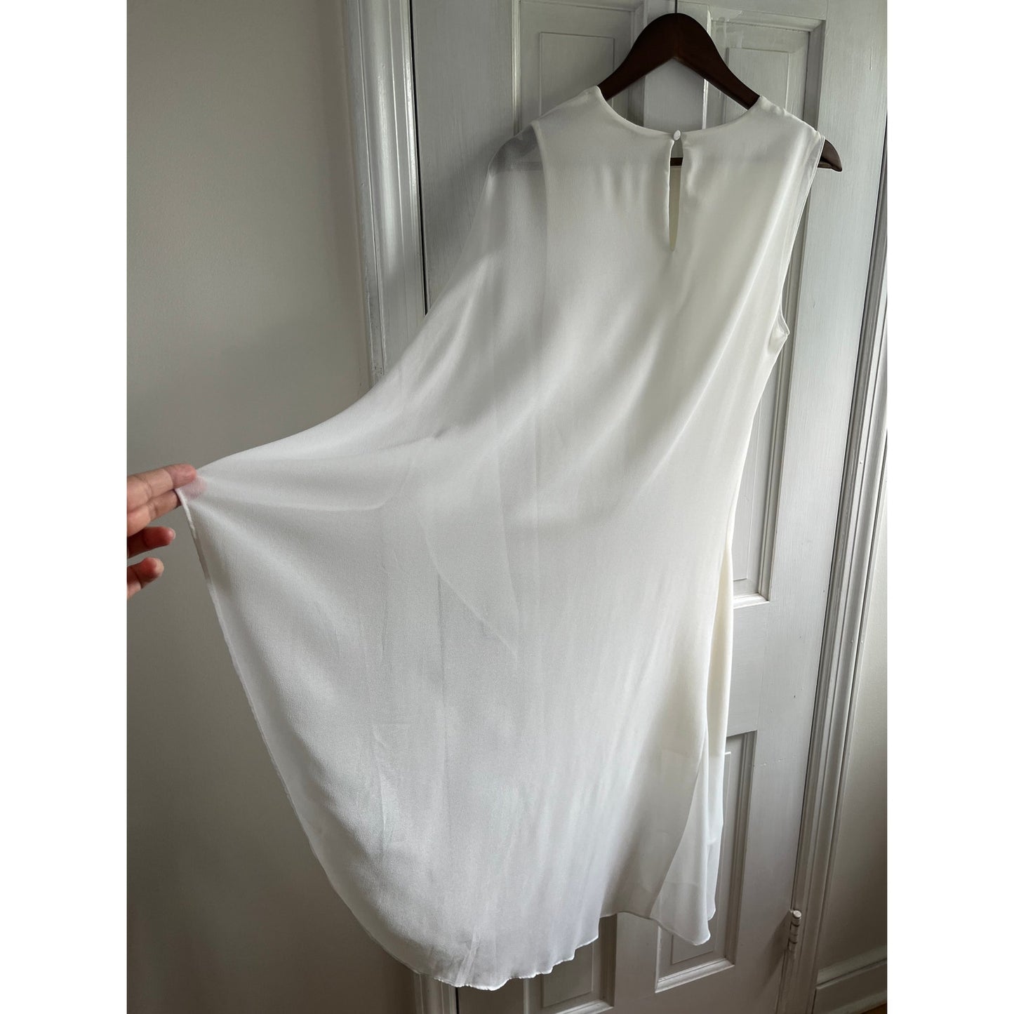 Kobi Halperin NWT Sheila One Sleeve Asymmetric Chiffon Dress Ivory XS