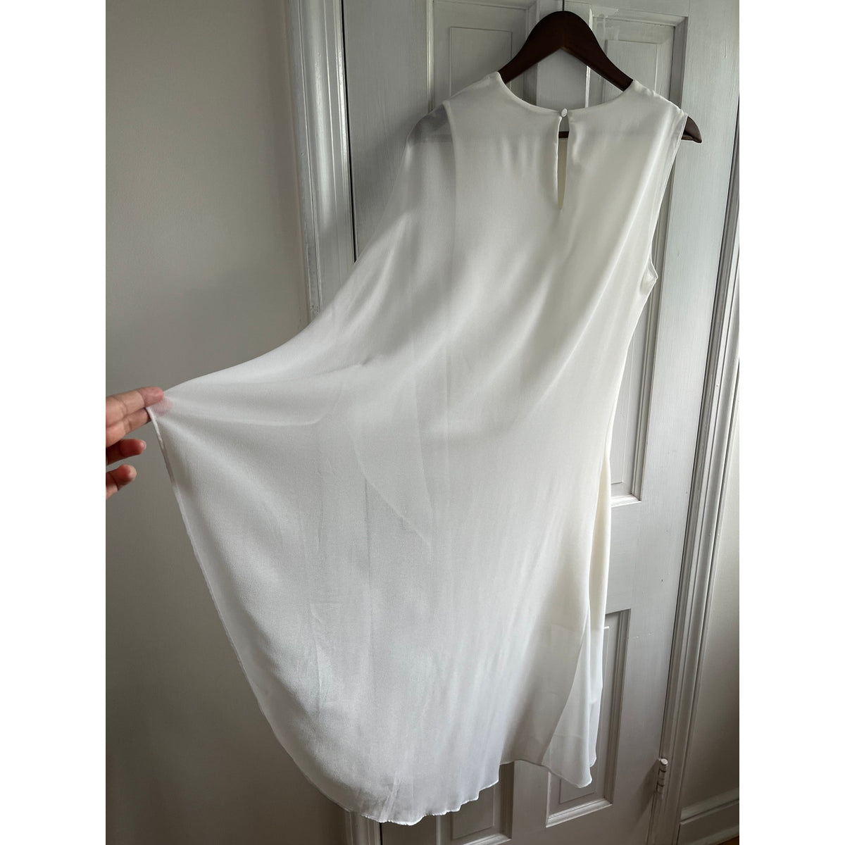 Kobi Halperin NWT Sheila One Sleeve Asymmetric Chiffon Dress Ivory XS