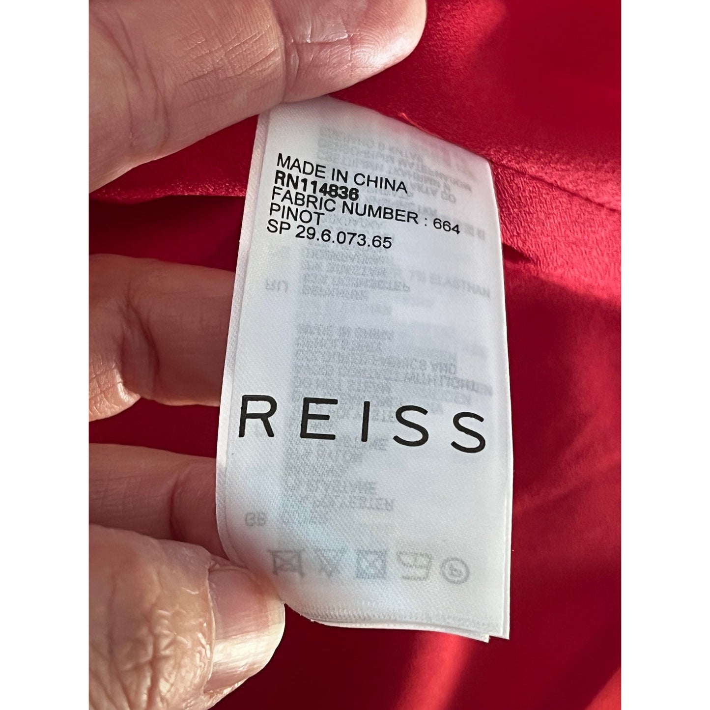 ❤️ Stunning REISS "Pinot" Red Laser-Cut Fit & Flare Dress – Size US 2