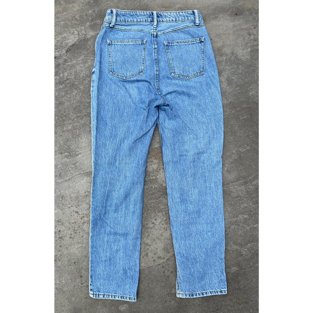 House of Harlow 1960 Super High Rise Straight Split Hem Jeans Light Wash 26