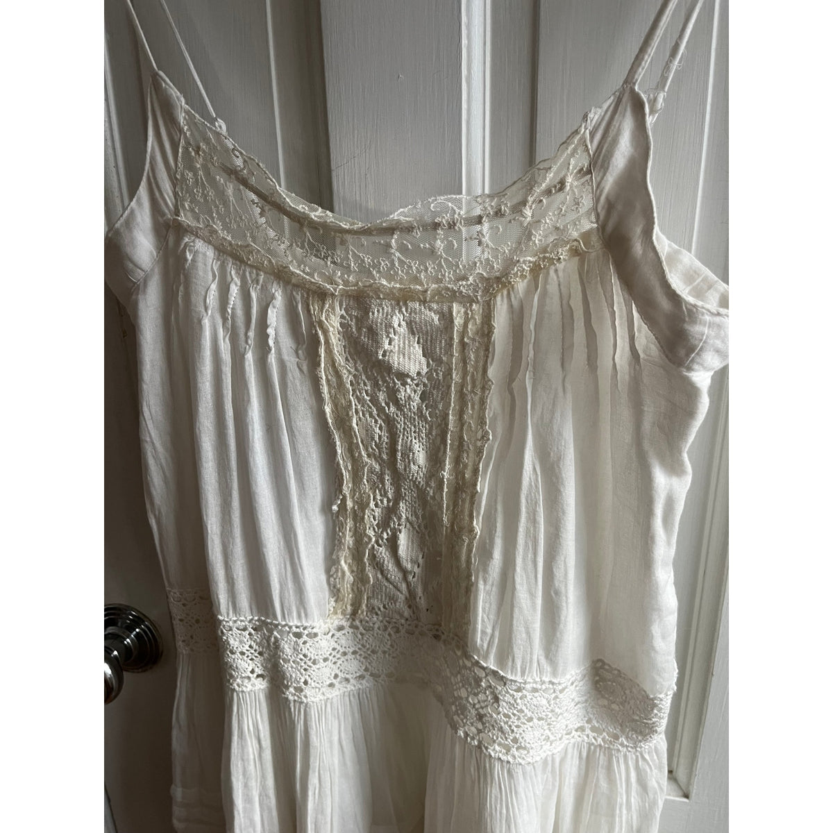Antica Sartoria Giacomo Cinque Positano Italy Boho Lace Dress Ivory S/M