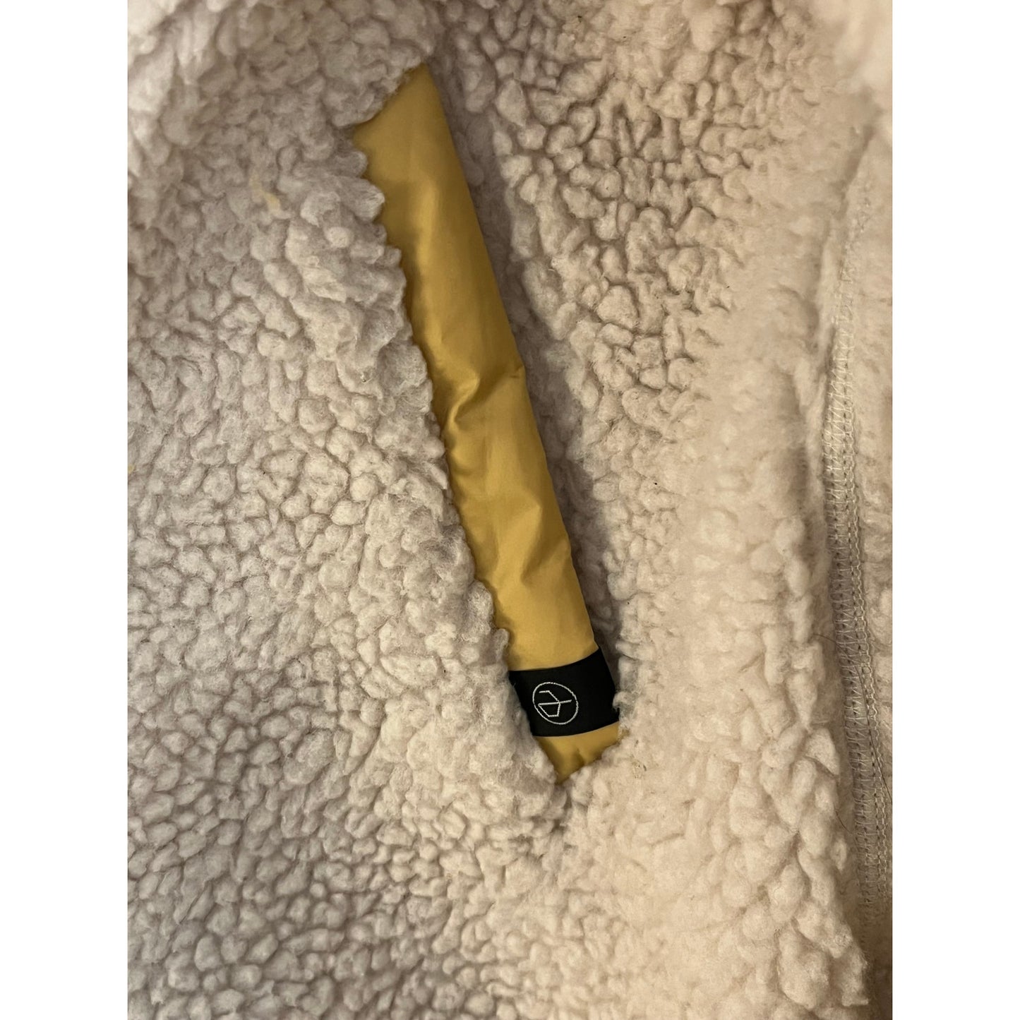Rag & Bone Men’s Reversible Teddy Fleece Jacket | Tan Sherpa Hooded Parka | Large