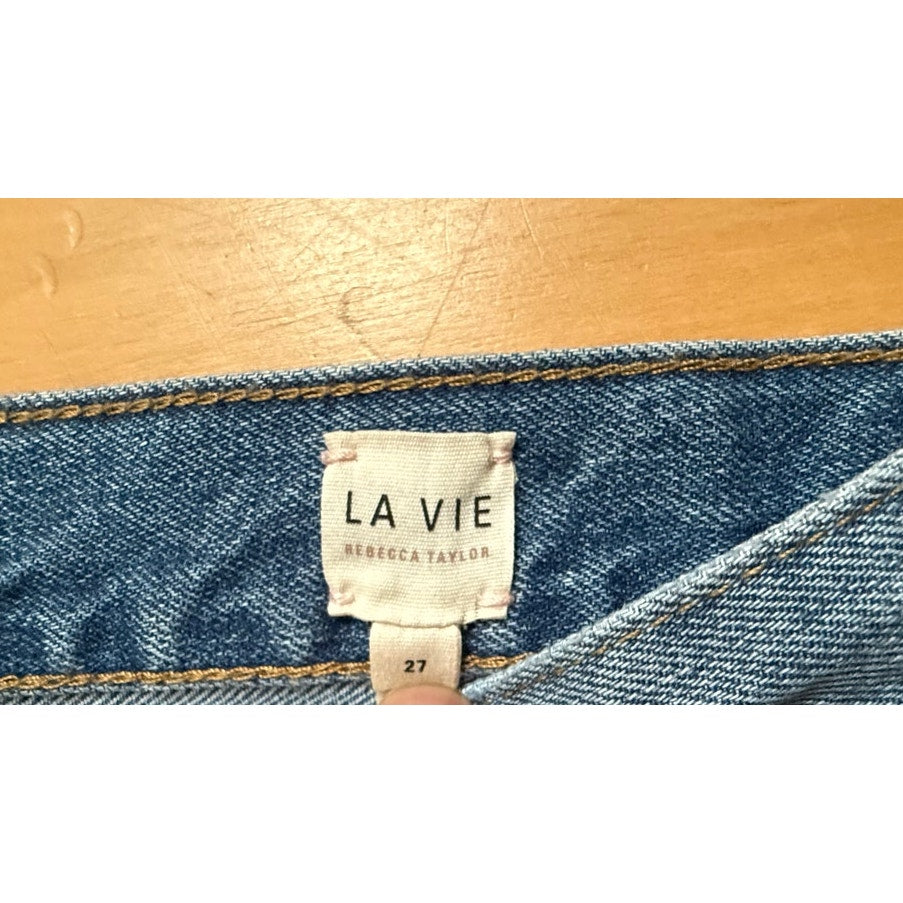 La Vie Rebecca Taylor Straight Leg Jeans Blue Faded Wash Size 27