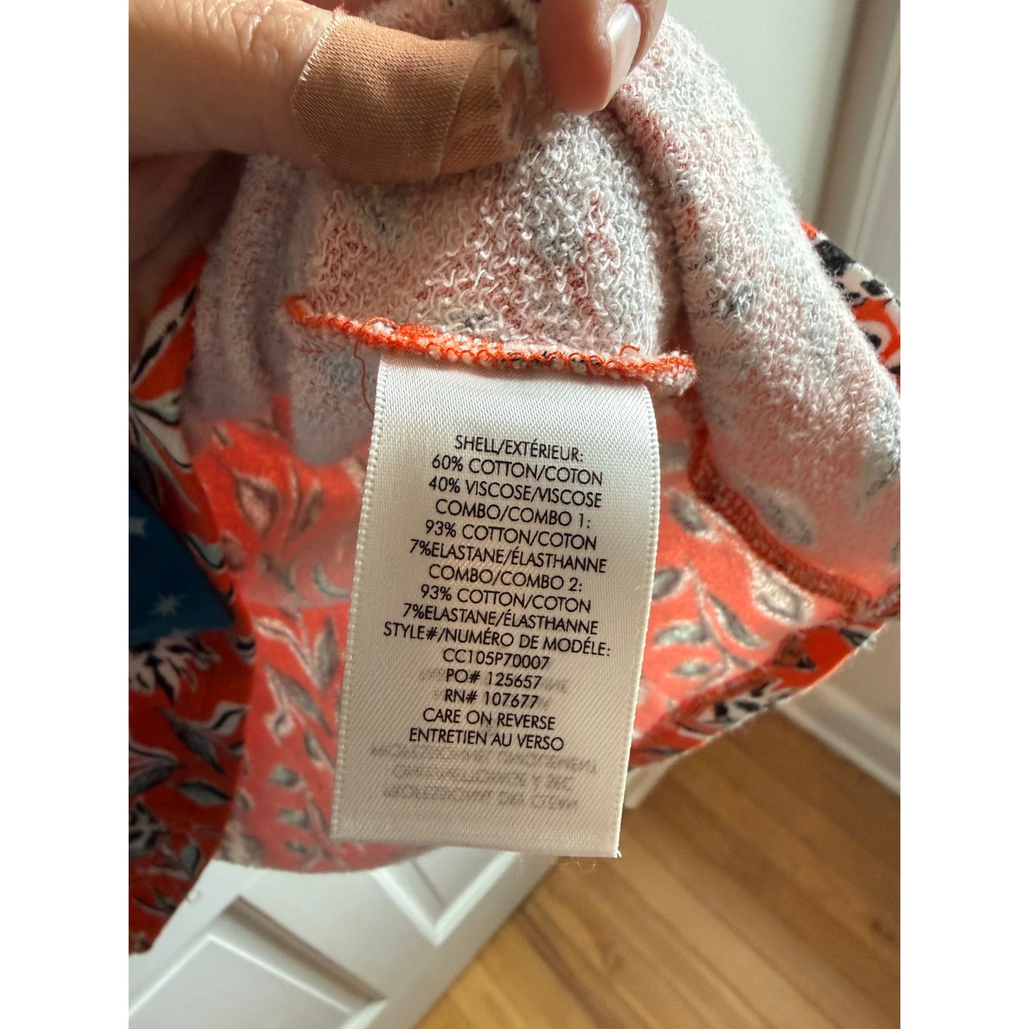 Alice + Olivia Charlotte Orange Floral Lace Up Sleeve Sweatshirt S/P - Sienna