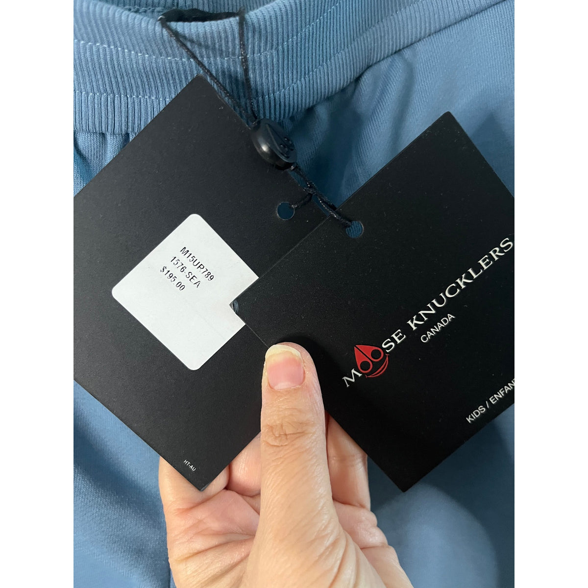 🔥 NWT Moose Knuckles Kids Hartsfield Cargo Joggers Sea Blue Sz L (12-14) Luxury