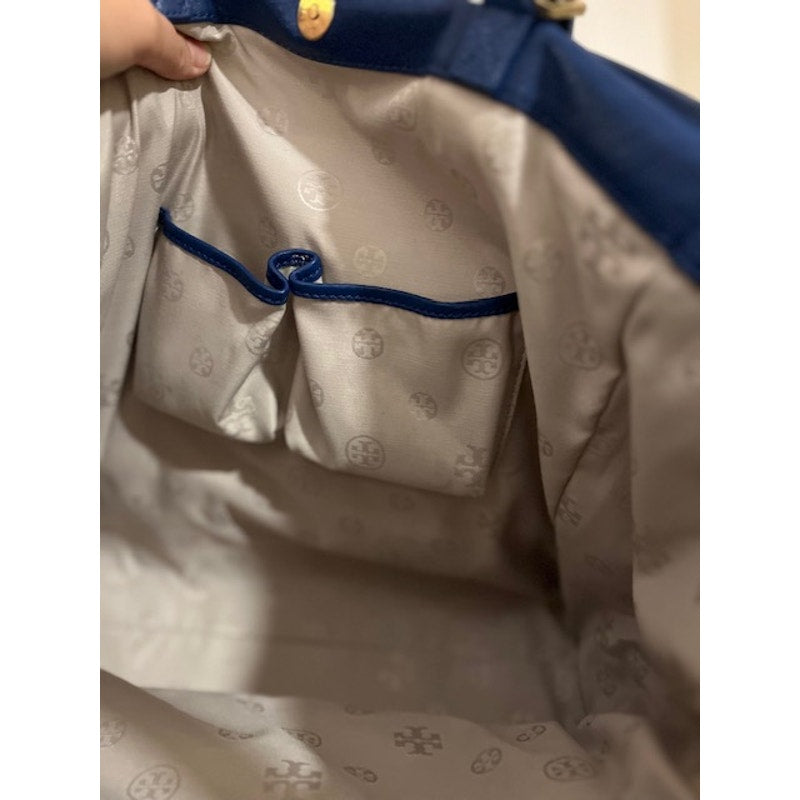 Tory Burch Blue Leather Tote
