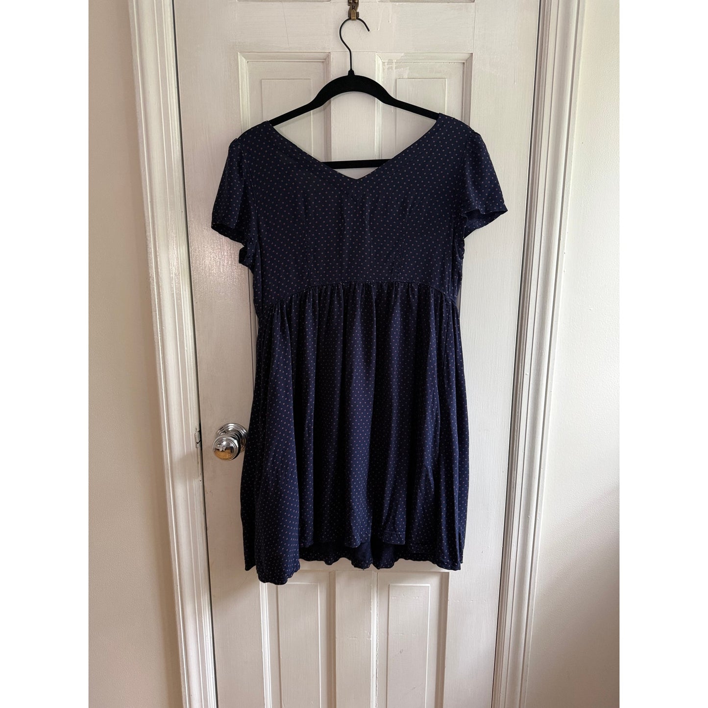Denim & Supply Ralph Lauren Babydoll Dress Navy Star Polka Dot Print Size S