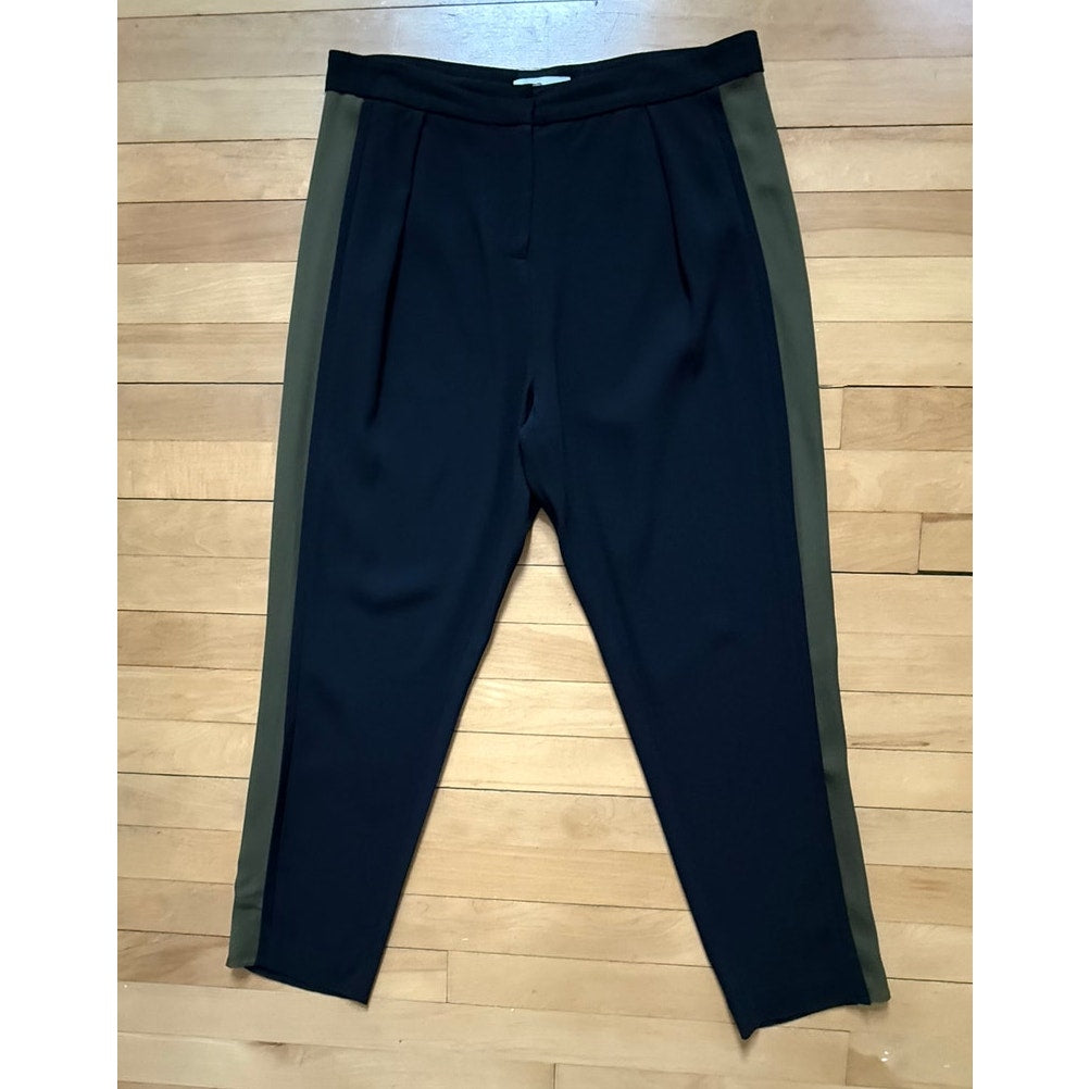 Ramy Brook Black & Olive Stripe Pants | Size 4 | EUC | Rent the Runway