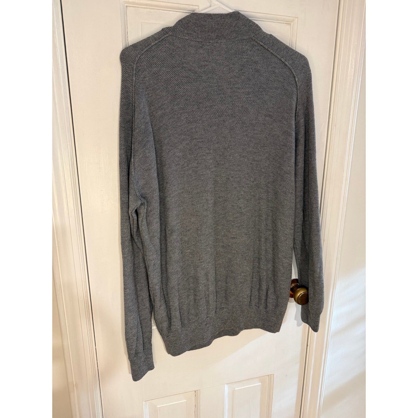 Peter Millar Gray Qtr Zip Pull-Over Size Large