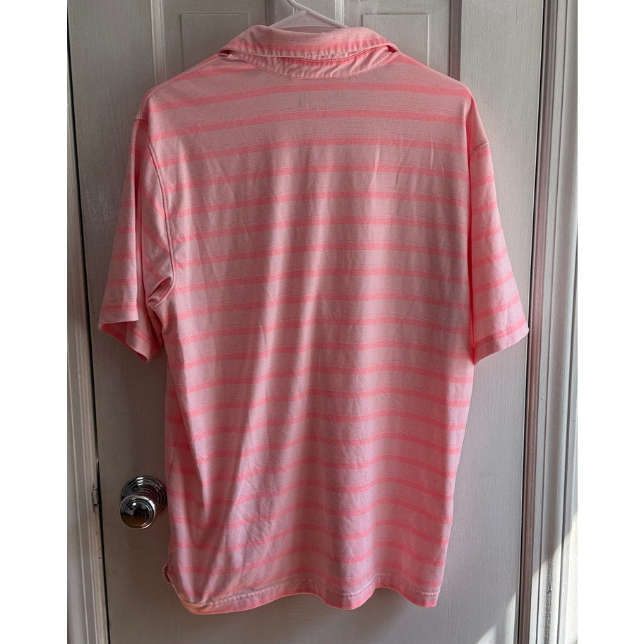 Walter Hagen Performance Golf Polo – Peach/Pink Stripe – Size M
