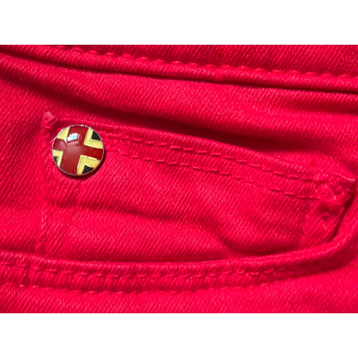 Hudson Nico Super Skinny Mid-Rise Jeans in Red - Size 29